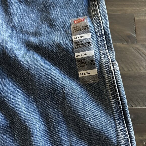 Levis 568 Stay Loose Straight Carpenter Blue Jeans Workwear Jeans Men's 34X34 - Picture 5 of 10
